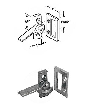 PrimeLine/SlideCo F2511 Sliding Window Latch ~ Right Hand ~ Bright Zinc