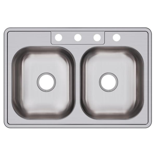 Elkay Dayton Stainless Steel 4-Hole Equal Double Bowl Drop-in Sink
