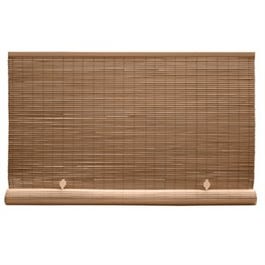 Roll Up Blind, Woodgrain PVC, 120 x 72-In.