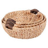 Round Water Hyacinth Basket, Brown, 3-Pc.