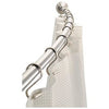Shower Curtain Rod, Curved, Brushed Stainless Steel, 41-72-In.