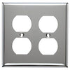 Steel Wall Plate, 2-Gang, 2-Duplex Opening, Chrome