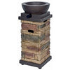 Breckenridge Gas Fire Column, 20,000-BTU, 10 x 10 x 22-In.