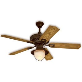 Ceiling Fan, Weathered Iron Finish, 52-In.