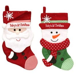 Christmas Stocking, Baby's First, Assorted Styles, 16-In.