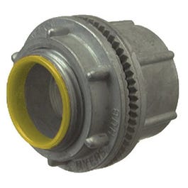 Conduit Hub, Indoor/Outdoor, Watertight, Zinc, 1.25-In.