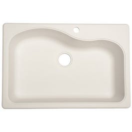 Granite Composite Sink, Single Bowl, White, 22 x 33-In.