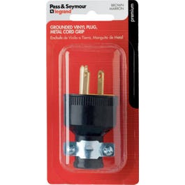 Heavy-Duty Rubber Plug, Residential, 15-Amp, 125-Volt, Black