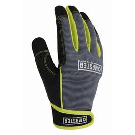 High-Performance Work Gloves, Synthetic Leather, Spandex Shell, Men's Medium