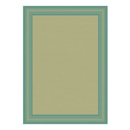 Indoor/Outdoor Area Rug, Aqua Border, 2 x 3-Ft.