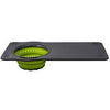 Over-Sink Cutting Board with Collapsible Colander, Green/Gray