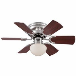 Petite Ceiling Fan With Light Fixture, Brushed Nickel, 30-In.
