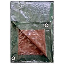 Polyethylene Tarp, Hunter Green/Brown, 15 x 30-Ft.